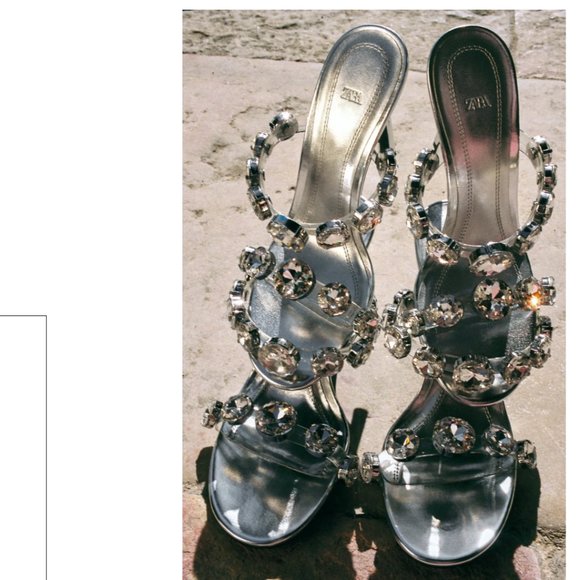 ZARA GEM HEELED VINYL MULES WITH DECORATION HEELS - Picture 5 of 17